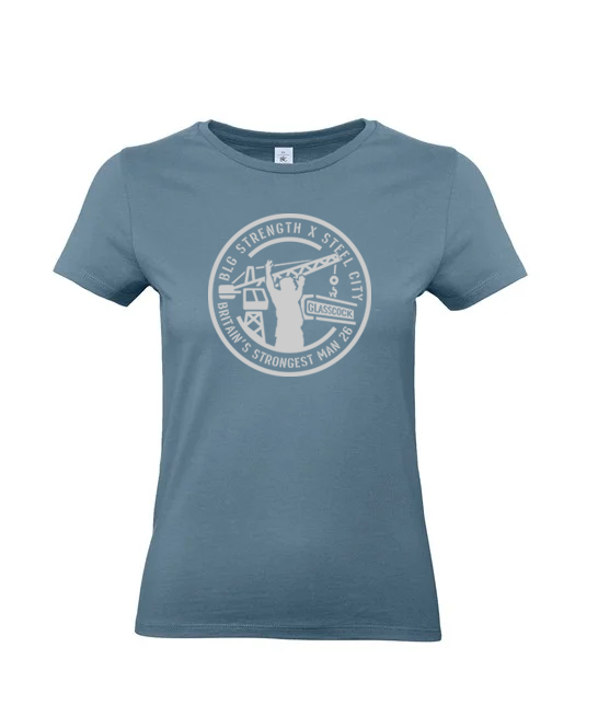 BLG x STEEL CITY Ladies Tee - STONE BLUE